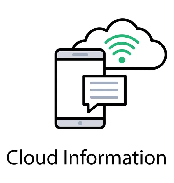 Móvel Com Computação Nuvem Conectada Através Hotspot Unidade Nuvem Móvel —  Vetores de Stock