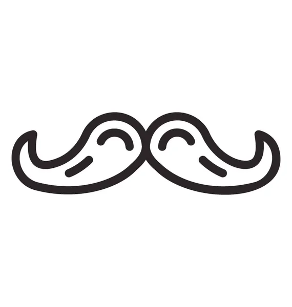 Representación Bigote Icono Con Pelos Crecidos Los Labios Superiores Los — Archivo Imágenes Vectoriales