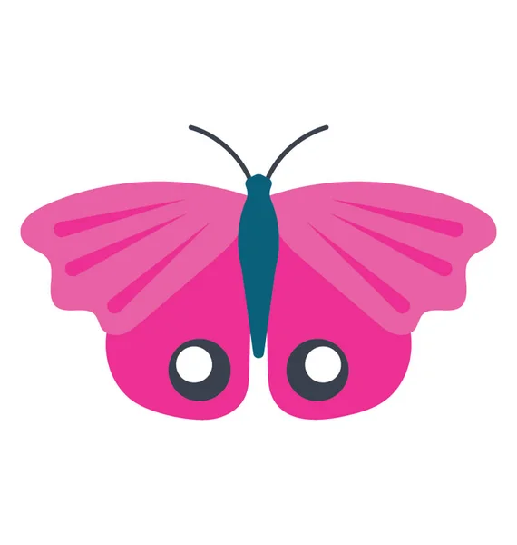 粉红色的颜色设计蛾与两个白色的眼睛斑点在较低的边缘 — 图库矢量图片