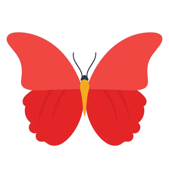 Alevlendi Alt Kanatlar Simgesi Kırmızı Kırık Kelebek Ifade Eden Gibi — Stok Vektör