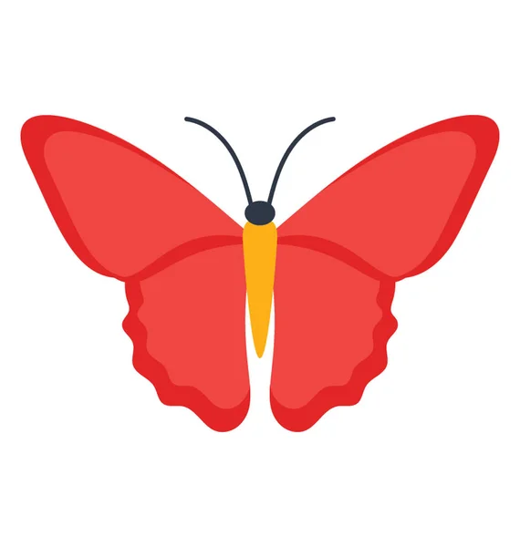 Flugzeug Und Makelloses Symbol Mit Cethosia Biblis Schmetterling — Stockvektor