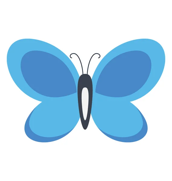 Gráfico Insectos Alados Redondos Muestra Icono Mariposa Azul Común — Vector de stock