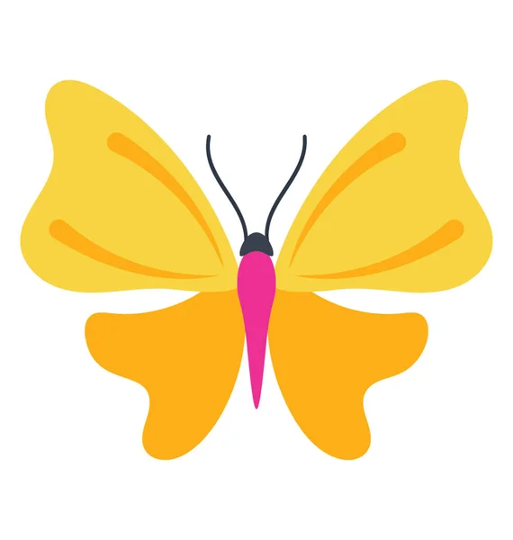 Icono Que Muestra Mariposa Con Patrones Como Una Luciérnaga Ella — Vector de stock