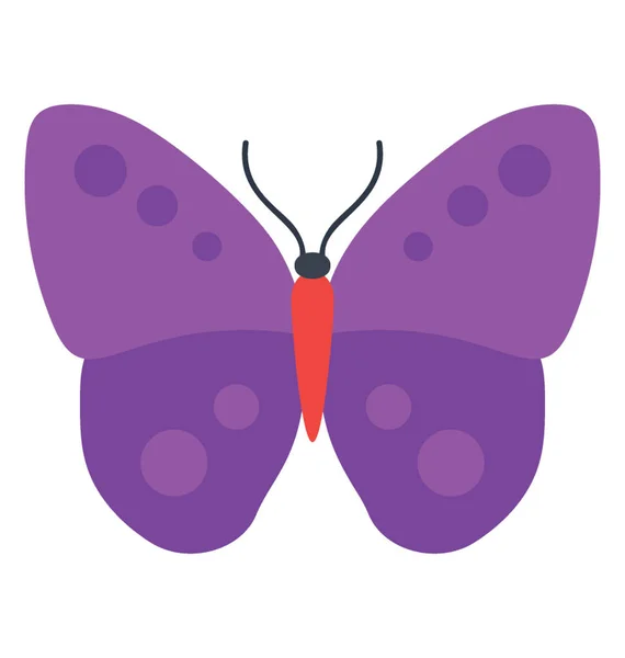 Una Mariposa Púrpura Con Puntos Púrpura Haciendo Icono Patrón Excavado — Vector de stock