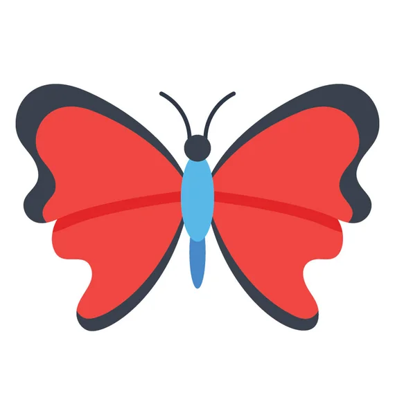 Ikona Ikona Zobrazeno Imperiální Červený Motýl Designu Která Barevný Okrajů — Stockový vektor