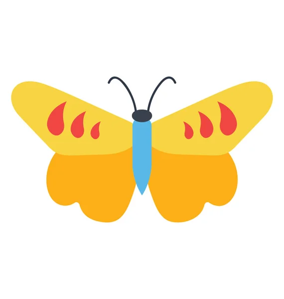 可爱的设计蝴蝶有逗号像模式在上翼 图标表示逗号蝴蝶 — 图库矢量图片