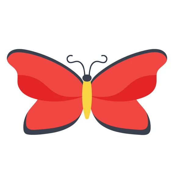 Eine Ikone Die Schmetterling Mit Spitze Zickzack Flügeldesign Zeigt Das — Stockvektor