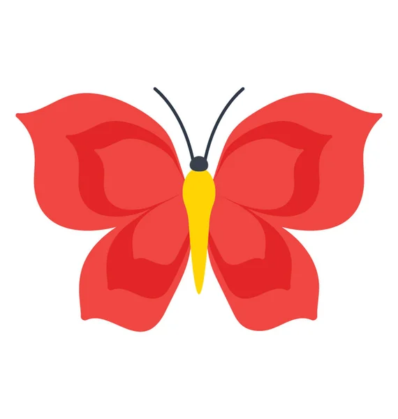 Projekt Gdzie Róża Kwiat Malowane Skrzydła Kwiat Motyl Ikona — Wektor stockowy