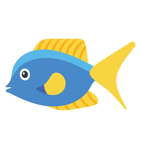 Aquário Água Salgada Peixe Marinho Tropical Azul Tang — Vetor de Stock