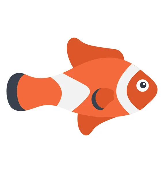 Striped Pattern Medium Sized Tropical Fish Ryukin Goldfish — Stock Vector