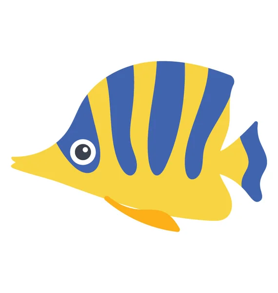 Fish Board Stripes Pattern Body Angelfish — Stock Vector