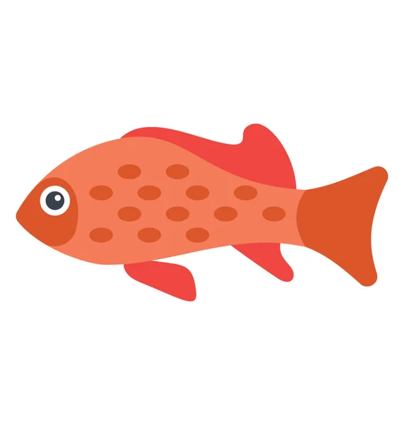 Obrázek Jednoduché Ploché Ikony Červený Plata Ryb — Stockový vektor