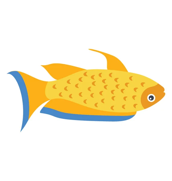 Žlutá Barva Tenké Ryby Dim Vzorem Zobrazující Žluté Koi Ryb — Stockový vektor