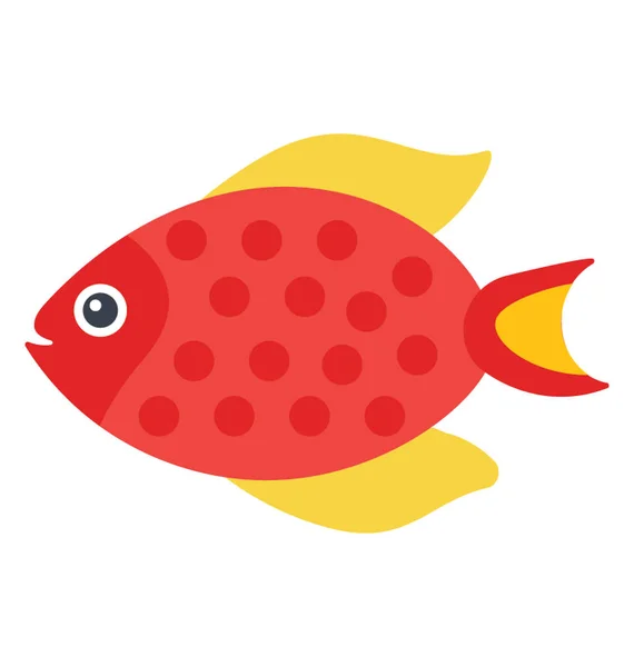 Striped Pattern Cartoon Fish Showing Idea Aquarium Pet Fish — Stock Vector