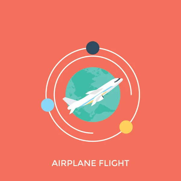 Airplane Graphic Revolving Orbit Symbolizing Airplane Flight — Stock Vector