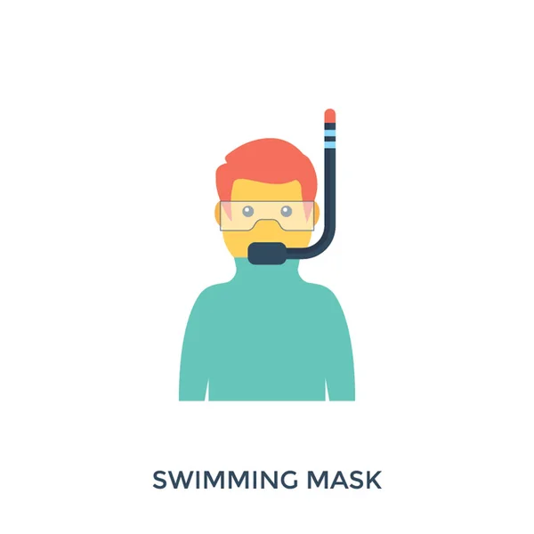 Человек Плавающий Глубокой Воде Покрывалом Лица Представляющим Плавательную Маску — стоковый вектор