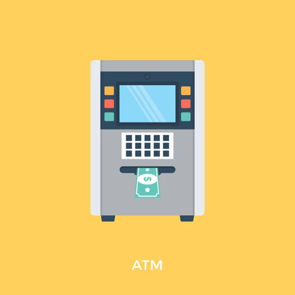 一元一元的交易计算机 Atm 机的大图标 — 图库矢量图片