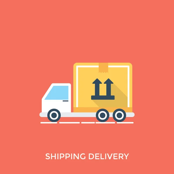 Delivery Truck Big Cardboard Box Concept Shipment — Stock Vector