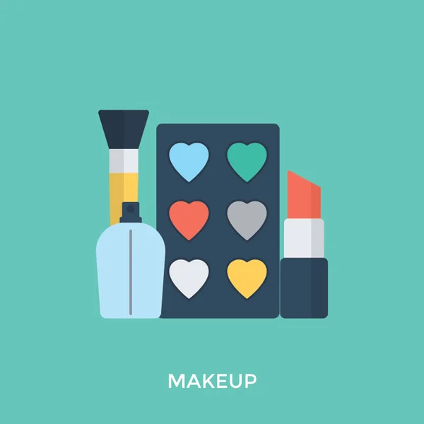 各种化妆产品 包括口红 化妆刷和眼影调色板 — 图库矢量图片