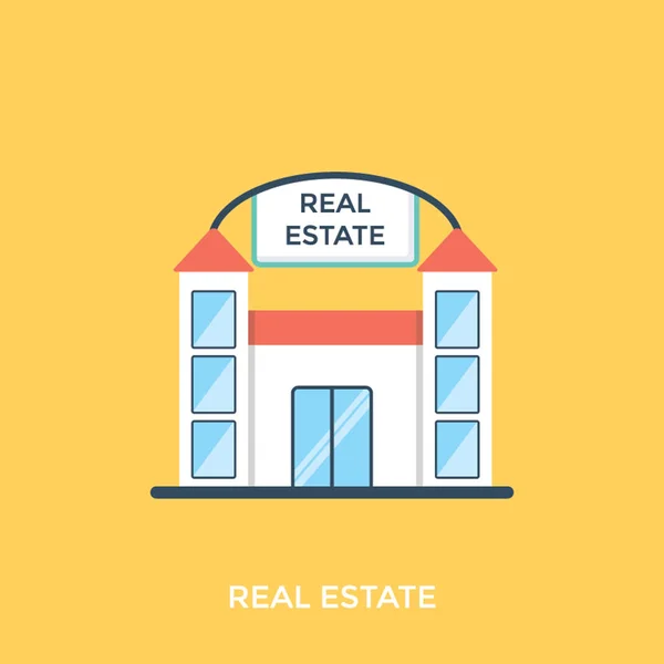 Simple Flat Icon Design Real Estate — Stock Vector