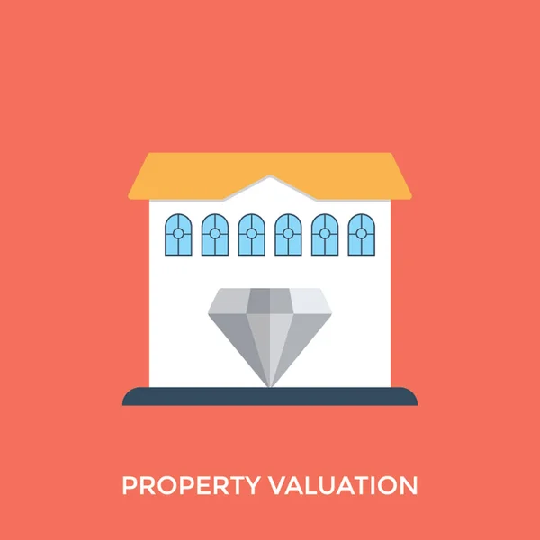 Diamond House Building Conceptualizing Property Valuation — Stock Vector