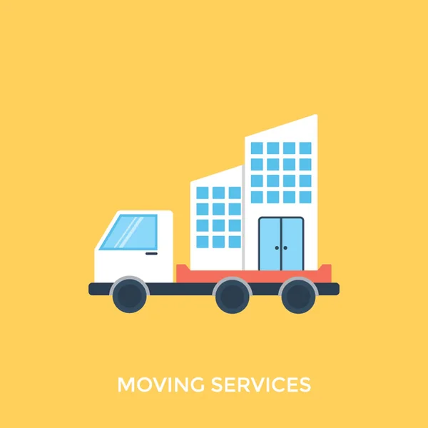 Casa Caminhão Movendo Para Novo Lugar Conceito Casa Movers — Vetor de Stock