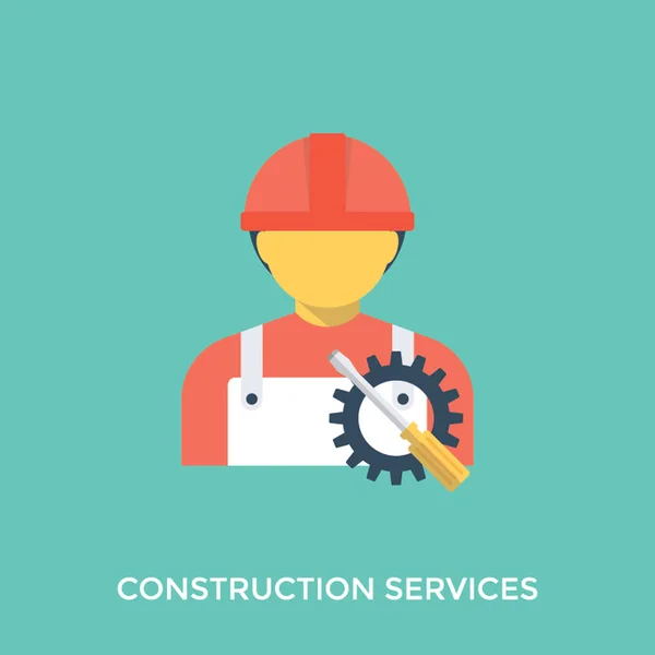 Avatar Ouvrier Construction Avec Rouage Tournevis Fournissant Des Services Construction — Image vectorielle