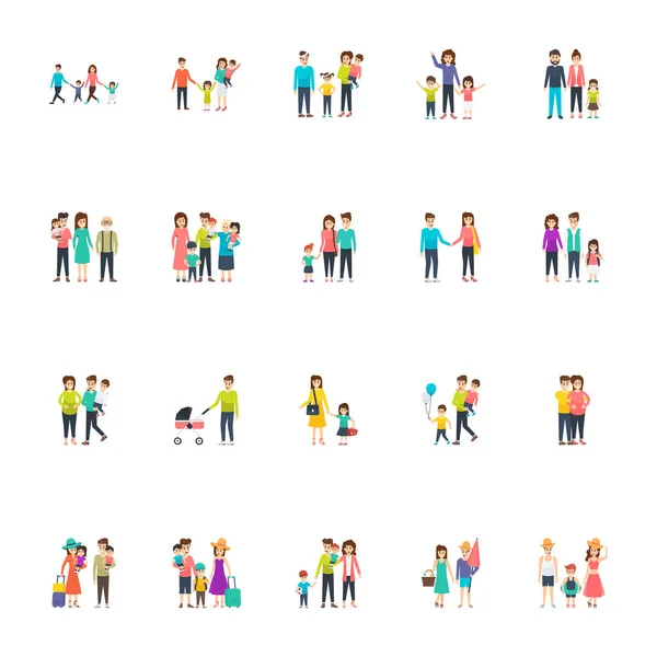 Family Characters Illustrations Set — Stock Vector
