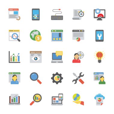 SEO ve web optimizasyonu simgeler 
