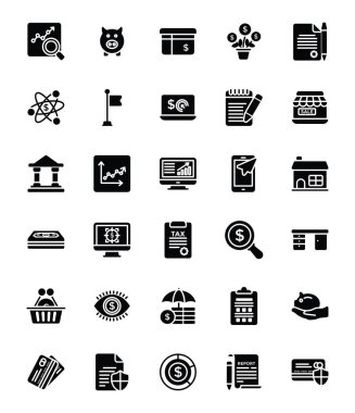 Başlangıç ve yeni iş glif vektör simgeler