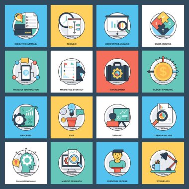İş düz yenilikçi Icon Pack 