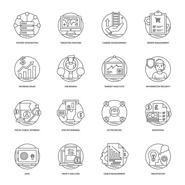 İş yaratıcı çizgi vektör simgeler