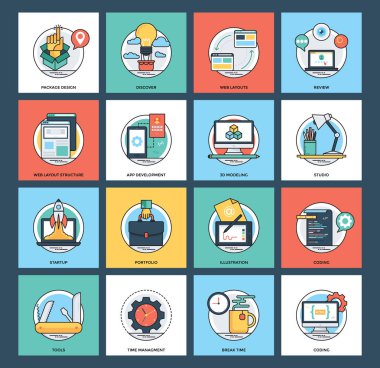 Web ve mobil geliştirme simgeler koleksiyonu