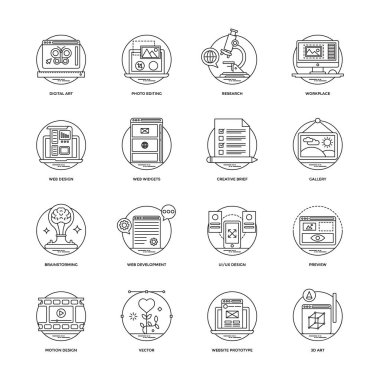Web ve mobil geliştirme simgeler koleksiyonu
