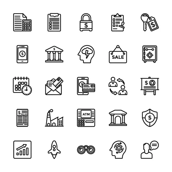 Inicio Nueva Línea Negocios Conjunto Iconos — Archivo Imágenes Vectoriales