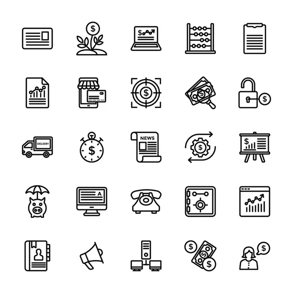 Opstarten Nieuwe Business Line Vector Icons Set — Stockvector