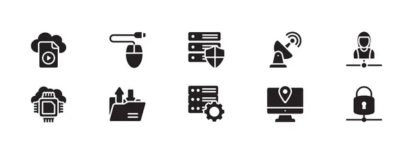 Rede Cloud Computing Icon Pack —  Vetores de Stock