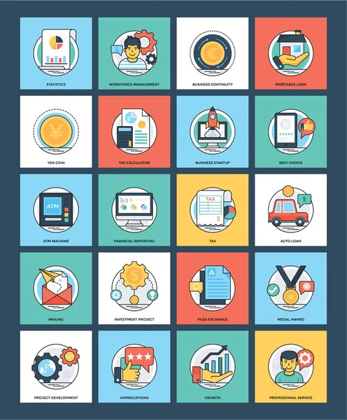 İş yaratıcı düz vektör simgeler