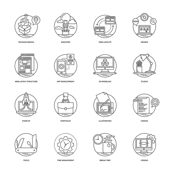 Web ve mobil geliştirme simgeler koleksiyonu