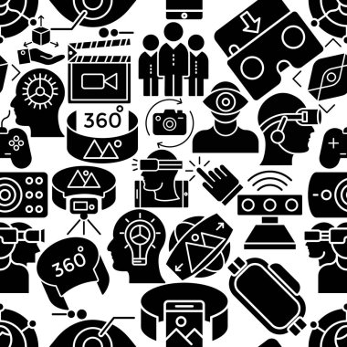 Sanal gerçeklik Glifler simgeler desen arka plan 