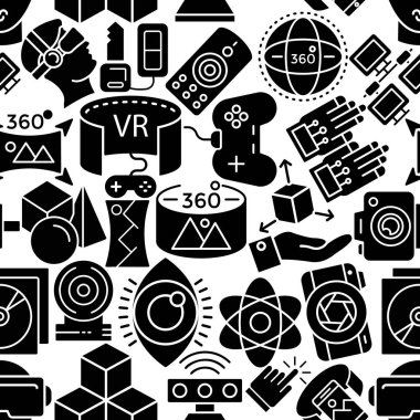 Sanal gerçeklik katı simgeler sorunsuz arka plan 