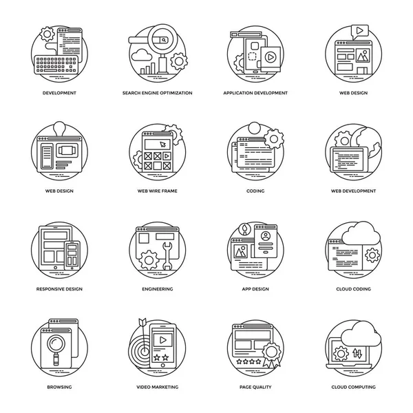 Web geliştirme hattı simgeler 