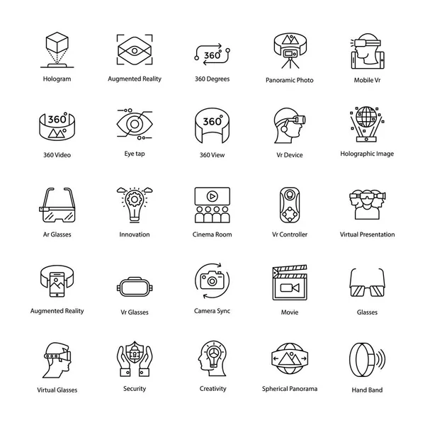 sanal gerçeklik satır Icons set