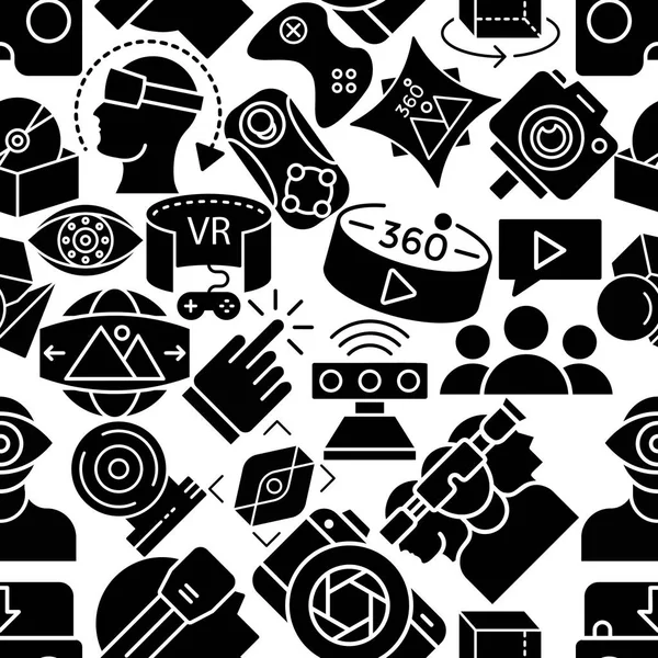 Sanal gerçeklik glif simgeler Seamless modeli