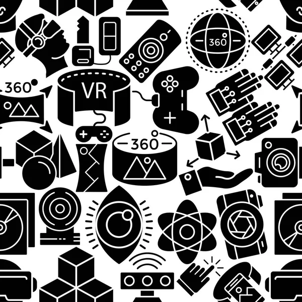 Sanal gerçeklik katı simgeler sorunsuz arka plan 
