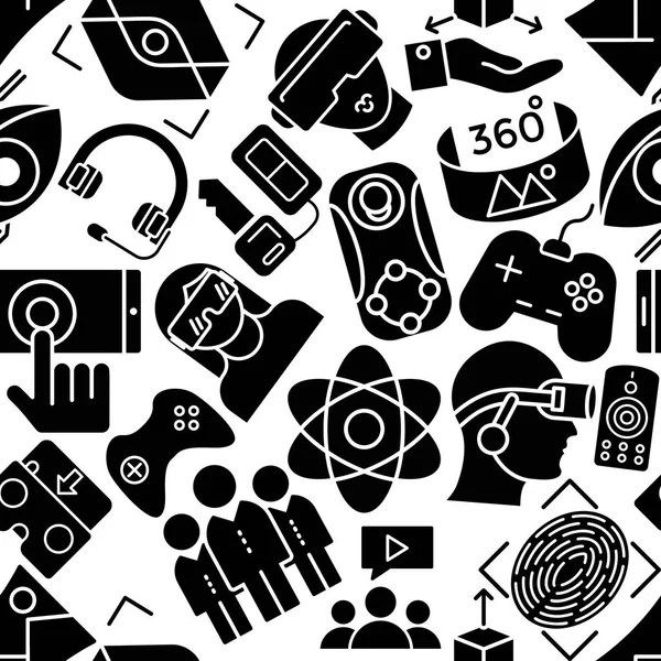 Sanal gerçeklik glif simgelerin seamless modeli 