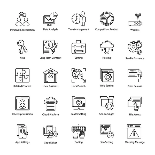 Buscador Optimización Iconos Productivos — Vector de stock