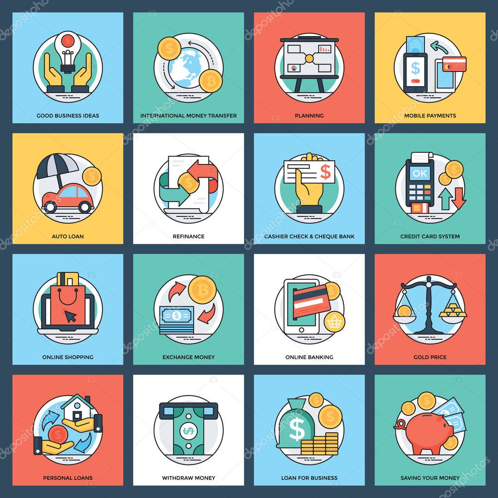 Pack of Business and Data Management Flat Vector Icons 
