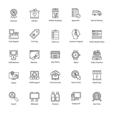 Alışveriş ve ticaret simgeleri