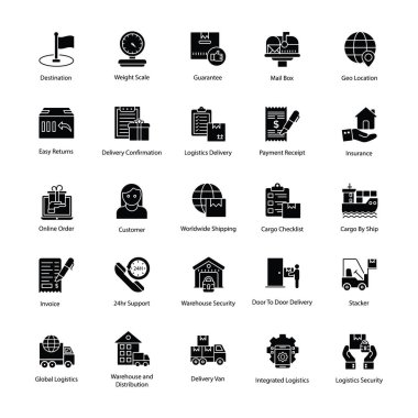Öncü lojistik teslimat simgeler